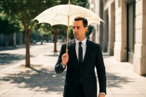 スーツ姿で日傘は本当におかしい？その理由と対策を徹底解説